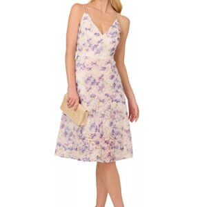 Adrianna Papell Women's Printed Embellished-Strap Dress, Size 14, MSRP: 229$